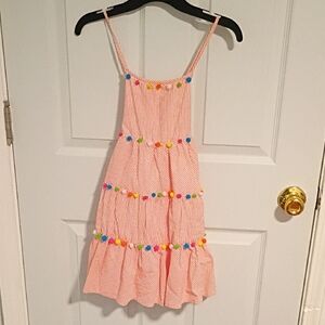 Colorful Striped Pom PomDress